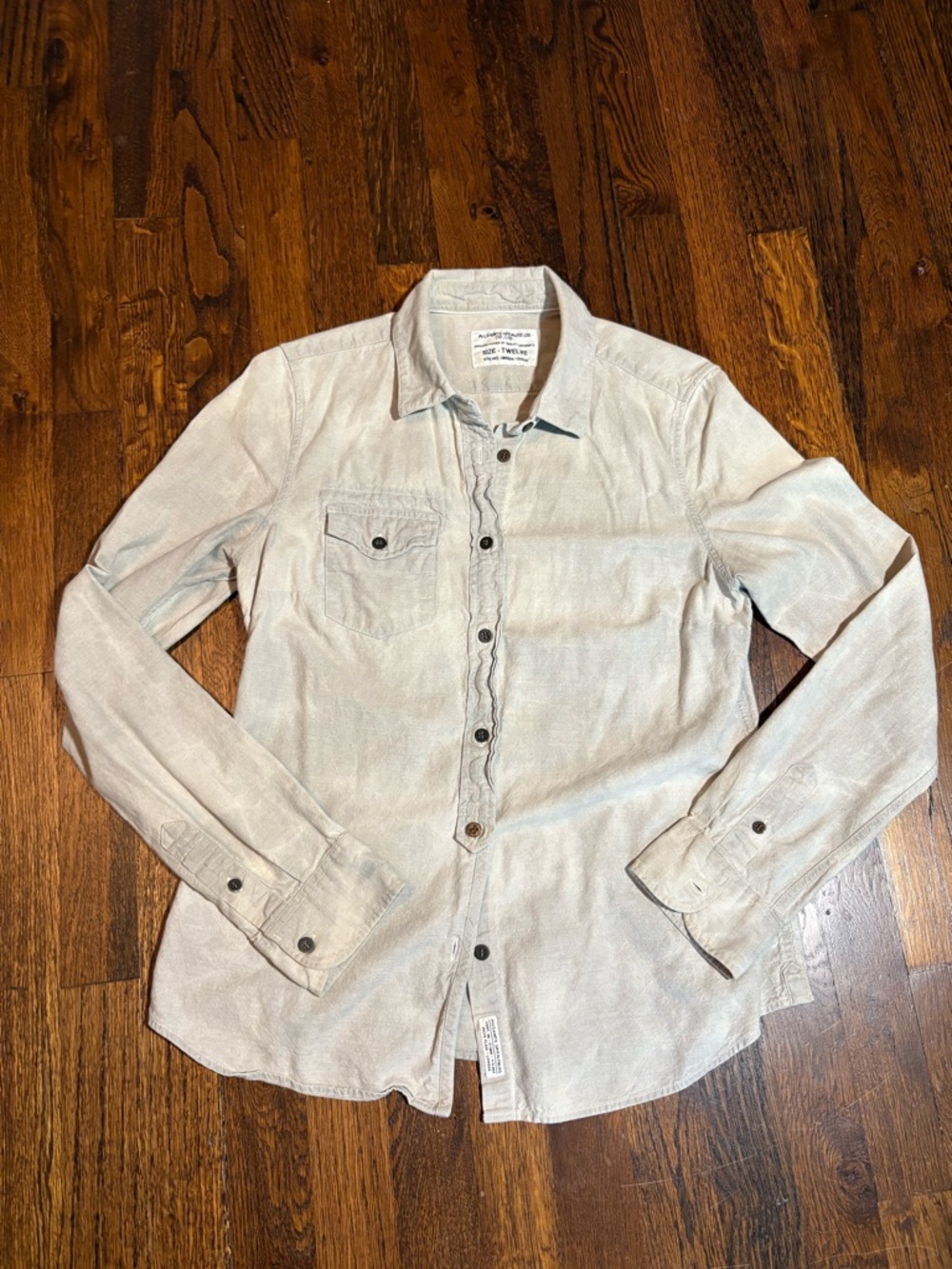 AllSaints Light Beige Button-Down Shirt